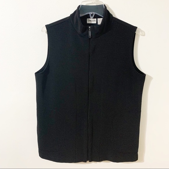 Chico’s Ponte Fabric Fully Front Zipped Layering Vest Similar to Travelers Line - Picture 1 of 11
